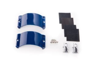 2x Clamcleat CL244/S2 Blue Strap, 4x Screws, 4x Rubber